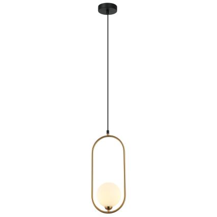 ITALUX - Lampadario a sospensione con filo LUPUS 1xG9/25W/230V nero/oro