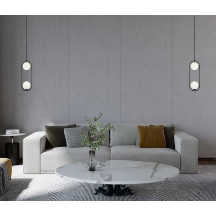 ITALUX - Lampadario a sospensione LUPUS 2xG9/25W/230V nero