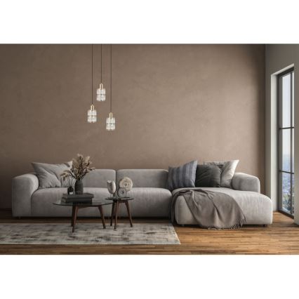 ITALUX - Lampadario a cavo ALMA 3xE27/40W/230V, finitura oro