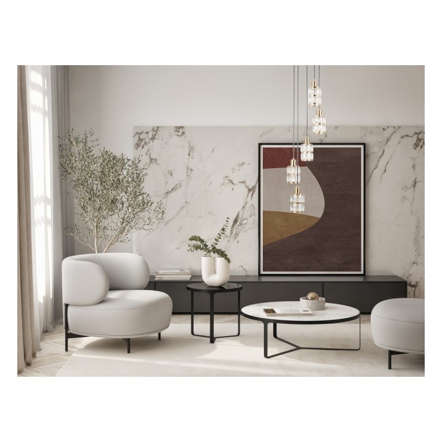 ITALUX - Lampadario sospeso con cavo ALMA 5xE27/40W/230V oro