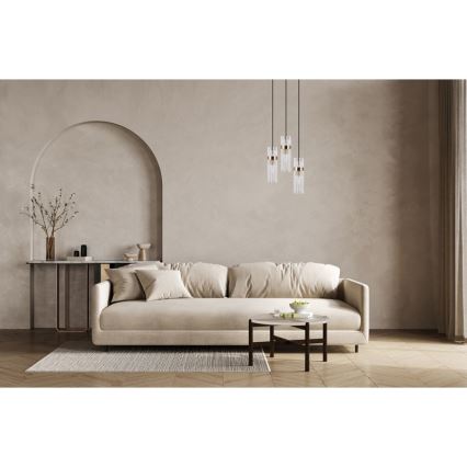 ITALUX - Lampadario a cavo TARASO 3xE14/40W/230V nero/oro