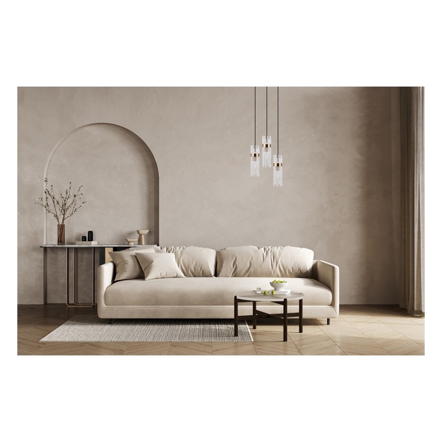 ITALUX - Lampadario a cavo TARASO 3xE14/40W/230V nero/oro