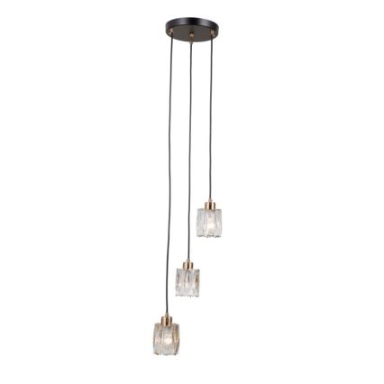 ITALUX - Lampadario a sospensione TORNO con cavo 3xE14/40W/230V nero/oro