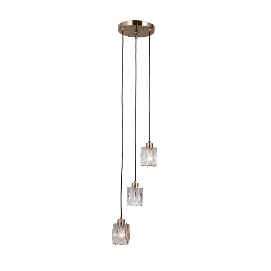 ITALUX - Lampadario a cavo TORNO 3xE14/40W/230V, finitura oro
