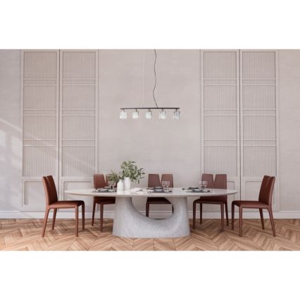 ITALUX - Lampadario a sospensione con cavo SIMONA 5xE14/40W/230V nero/oro