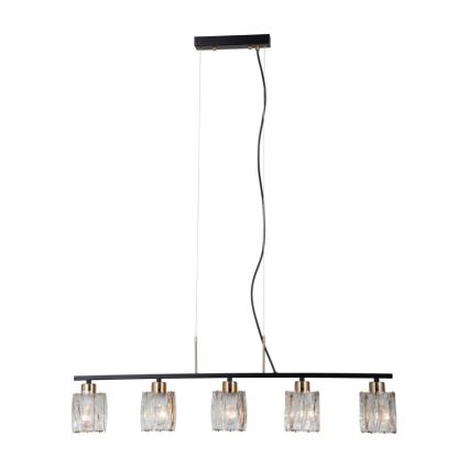 ITALUX - Lampadario a sospensione con cavo SIMONA 5xE14/40W/230V nero/oro