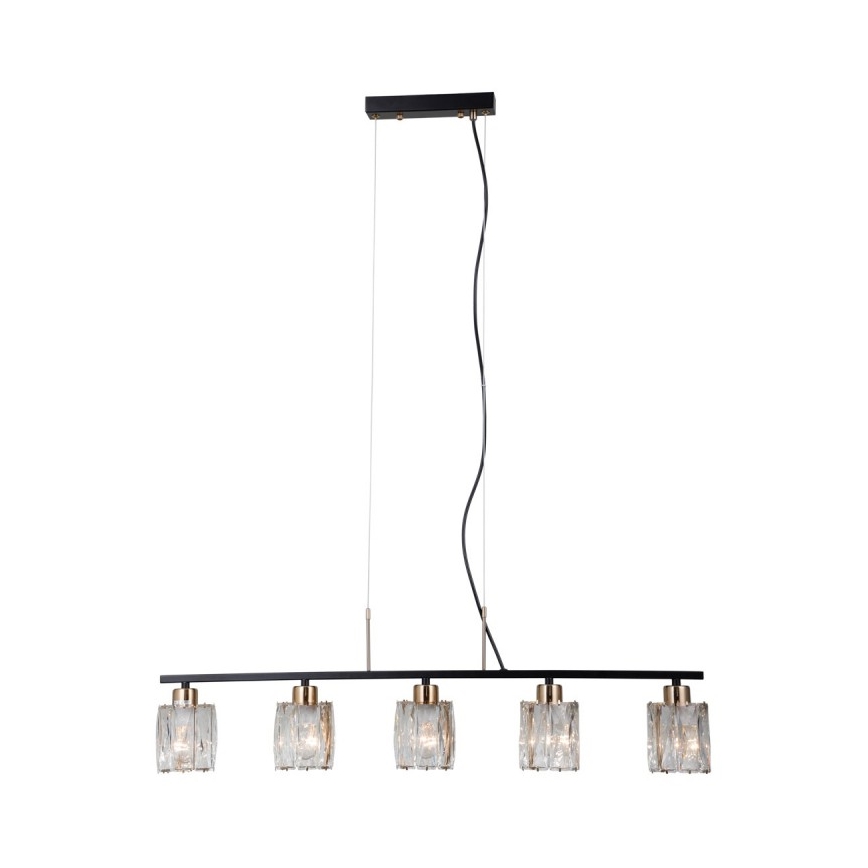 ITALUX - Lampadario a sospensione con cavo SIMONA 5xE14/40W/230V nero/oro
