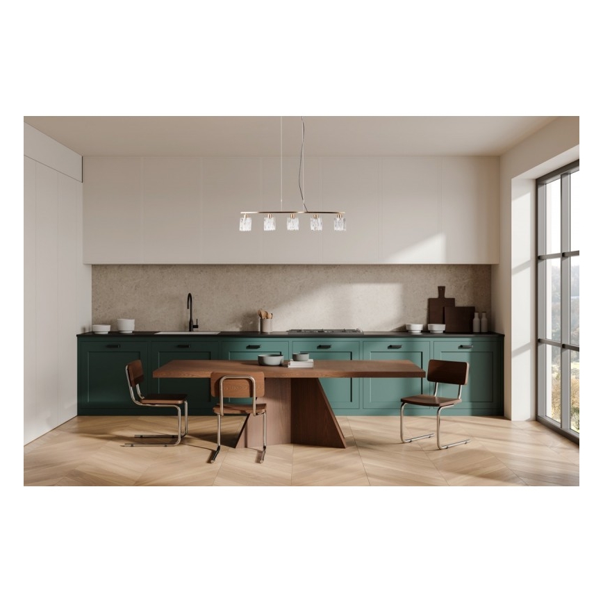ITALUX - Lampadario a sospensione su cavo SIMONA 5xE14/40W/230V dorato