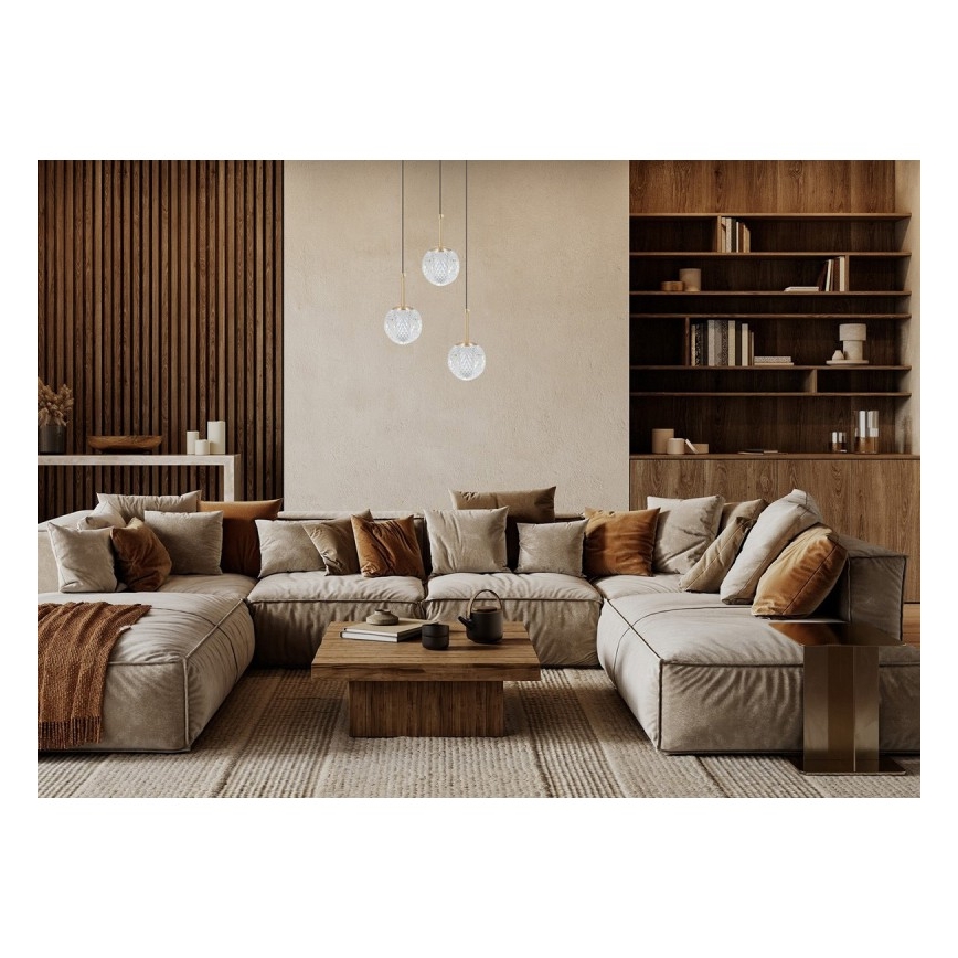 ITALUX - Lampadario a sospensione con cavo PADRI 3xG9/5W/230V dorato
