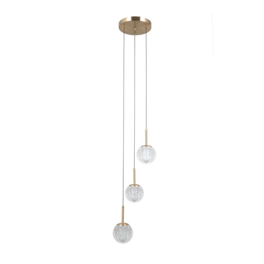 ITALUX - Lampadario a sospensione con cavo PADRI 3xG9/5W/230V dorato