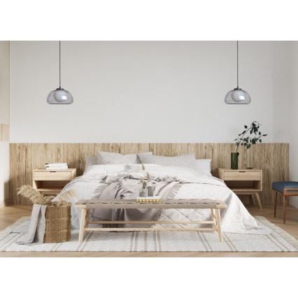 ITALUX - Lampadario a sospensione su cavo AINALE 1xG9/7W/230V nero/fumé
