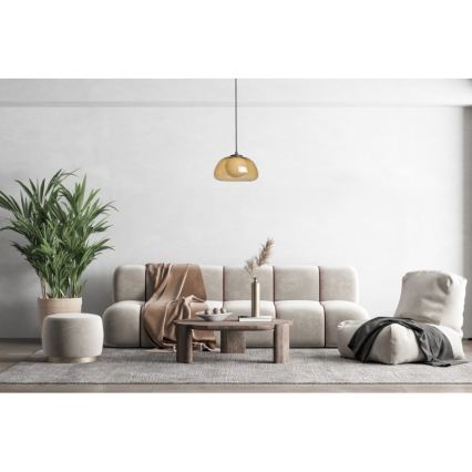 ITALUX - Lampadario sospeso con cavo AINALE 1xG9/7W/230V nero/marrone fumé