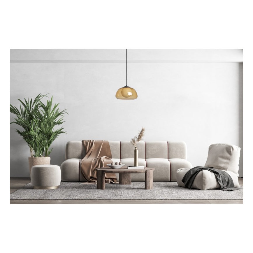 ITALUX - Lampadario sospeso con cavo AINALE 1xG9/7W/230V nero/marrone fumé