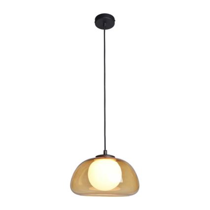 ITALUX - Lampadario sospeso con cavo AINALE 1xG9/7W/230V nero/marrone fumé