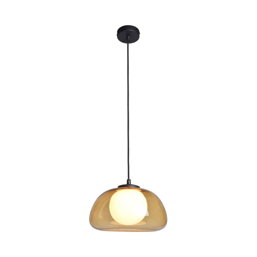 ITALUX - Lampadario sospeso con cavo AINALE 1xG9/7W/230V nero/marrone fumé