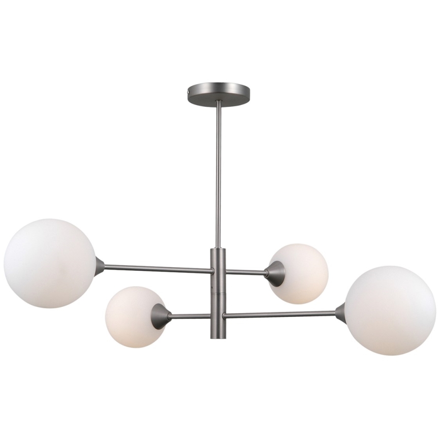 ITALUX - Lampadario a sospensione con supporto rigido EVORA 4xG9/5W/230V nichel