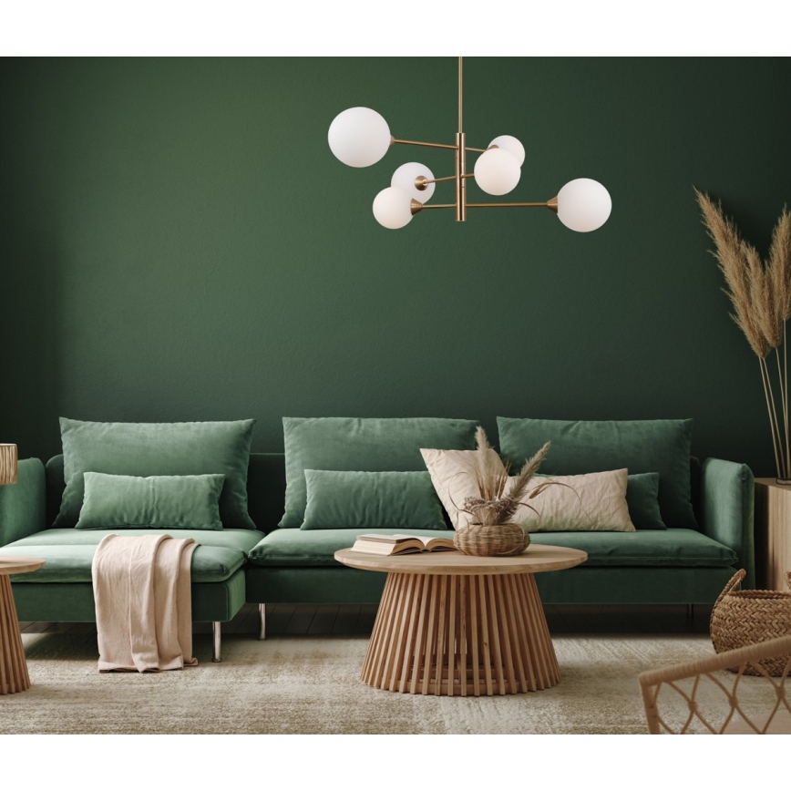 ITALUX - Lampadario a barra EVORA 6xG9/5W/230V ottone