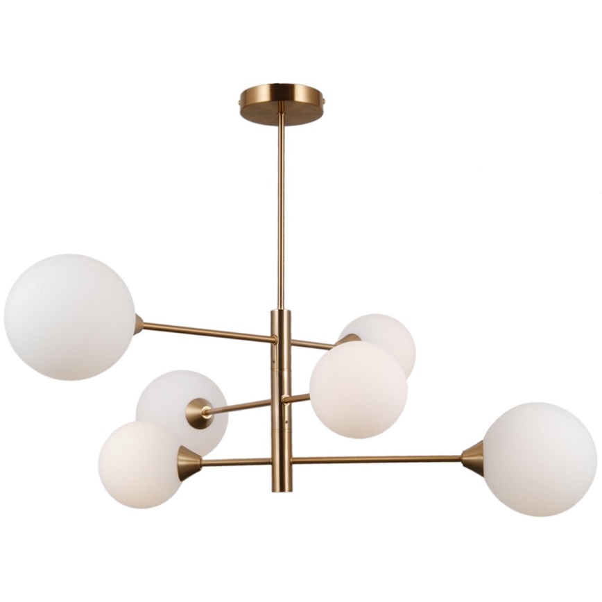 ITALUX - Lampadario a barra EVORA 6xG9/5W/230V ottone