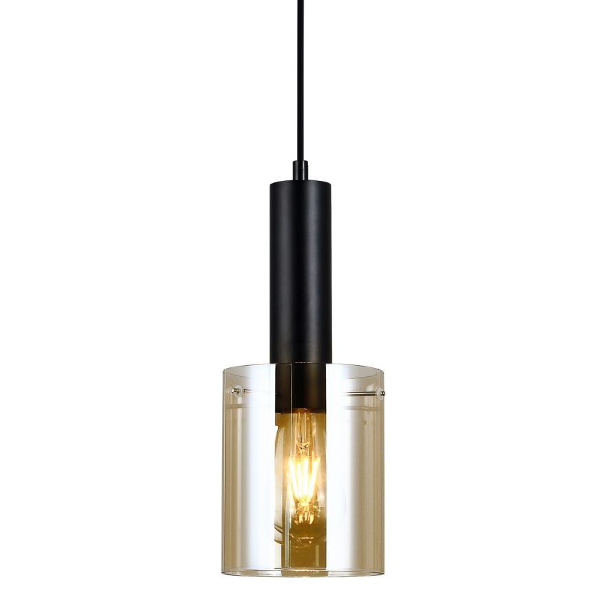 ITALUX - Lampadario a sospensione con filo SARDO 1xE27/40W/230V nero/oro