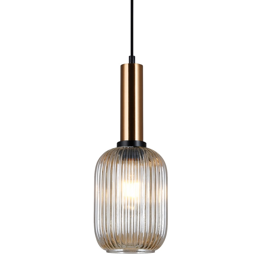 ITALUX - Lampadario a sospensione con filo ANTIOLA 1xE27/40W/230V diametro 15 cm bronzo