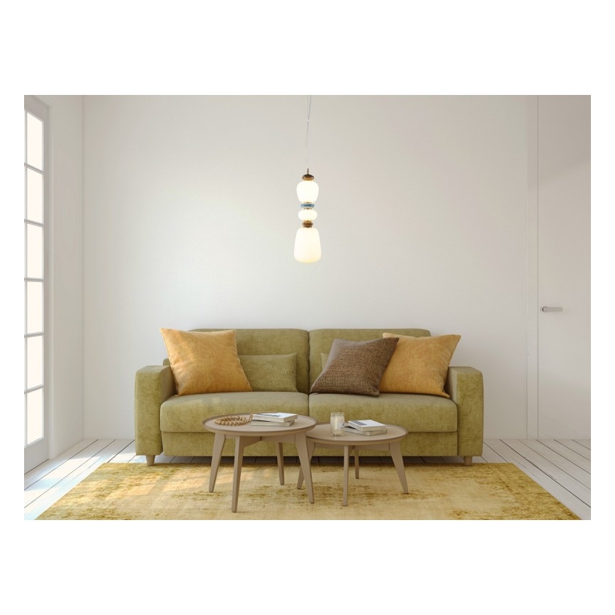 ITALUX - Lampadario LED su cavo EVANS LED/19W/230V 3000K oro/blu/marrone