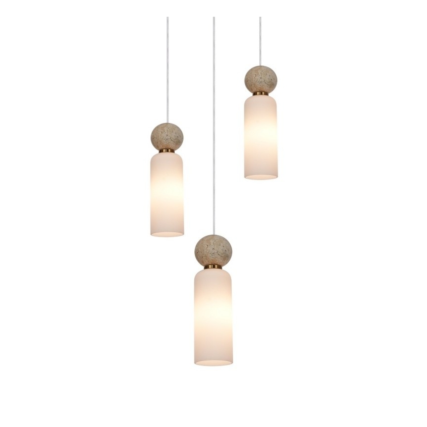 ITALUX - Lampadario sospeso SANTOS su cavi 3xG9/40W/230V, finitura dorata
