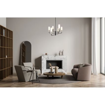 ITALUX - Lampadario su asta SANTOS 6xG9/40W/230V nero