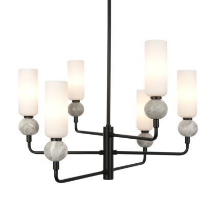 ITALUX - Lampadario su asta SANTOS 6xG9/40W/230V nero