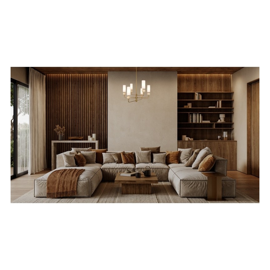 ITALUX - Lampadario a stelo SANTOS 6xG9/40W/230V oro