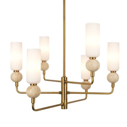 ITALUX - Lampadario a stelo SANTOS 6xG9/40W/230V oro
