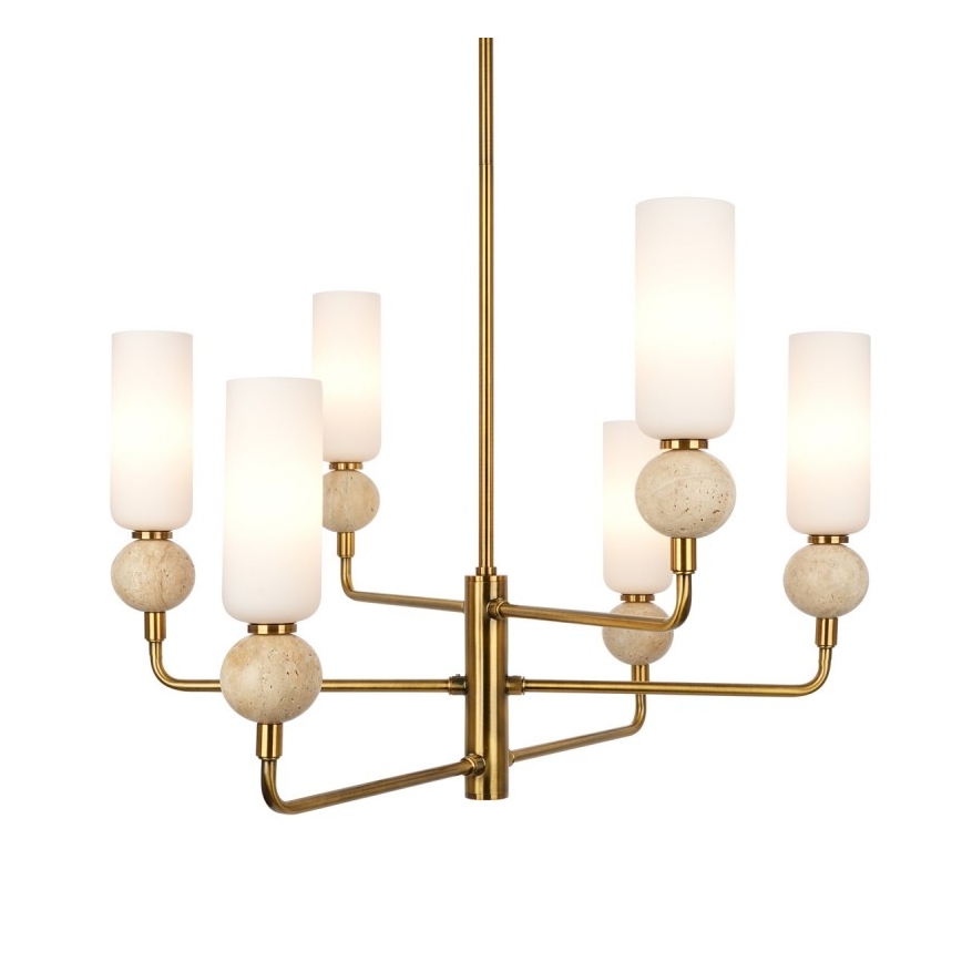 ITALUX - Lampadario a stelo SANTOS 6xG9/40W/230V oro
