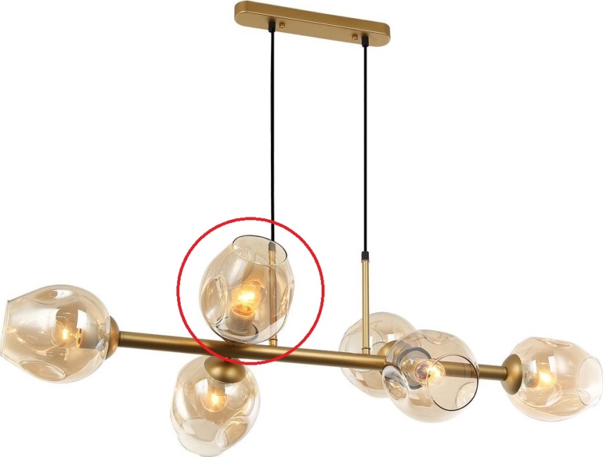 ITALUX - Vetro di ricambio per lampadario e applique BORGO E27 fumo oro