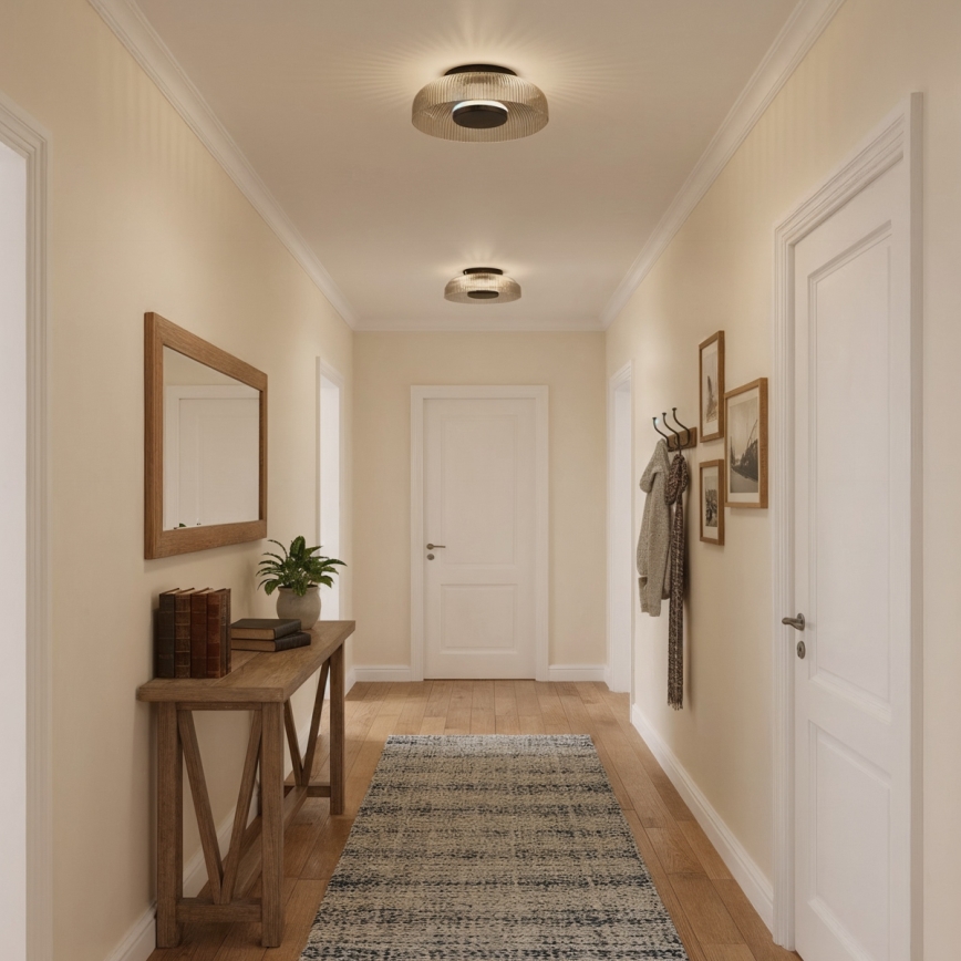 ITALUX - Plafoniera LED PASSO LED/8W/230V 3000K Ø 25 cm nero fumé
