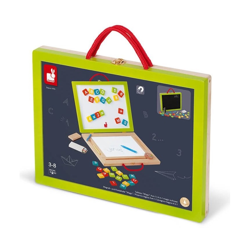 Janod - Astuccio con lavagna magnetica 4in1