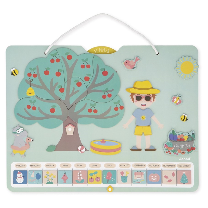 Janod - Calendario magnetico per bambini stagioni inglese