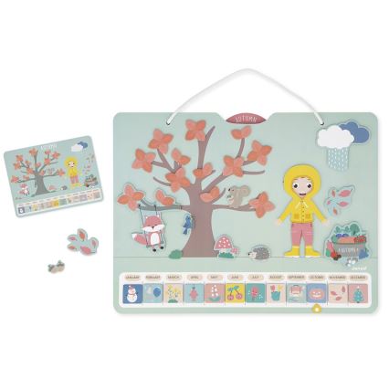 Janod - Calendario magnetico per bambini stagioni inglese