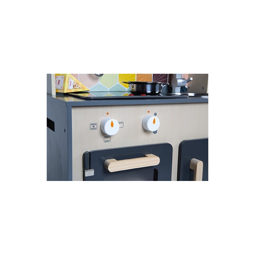 Janod - Cucina in legno con piano cottura a LED MOZAIC 2xLR6