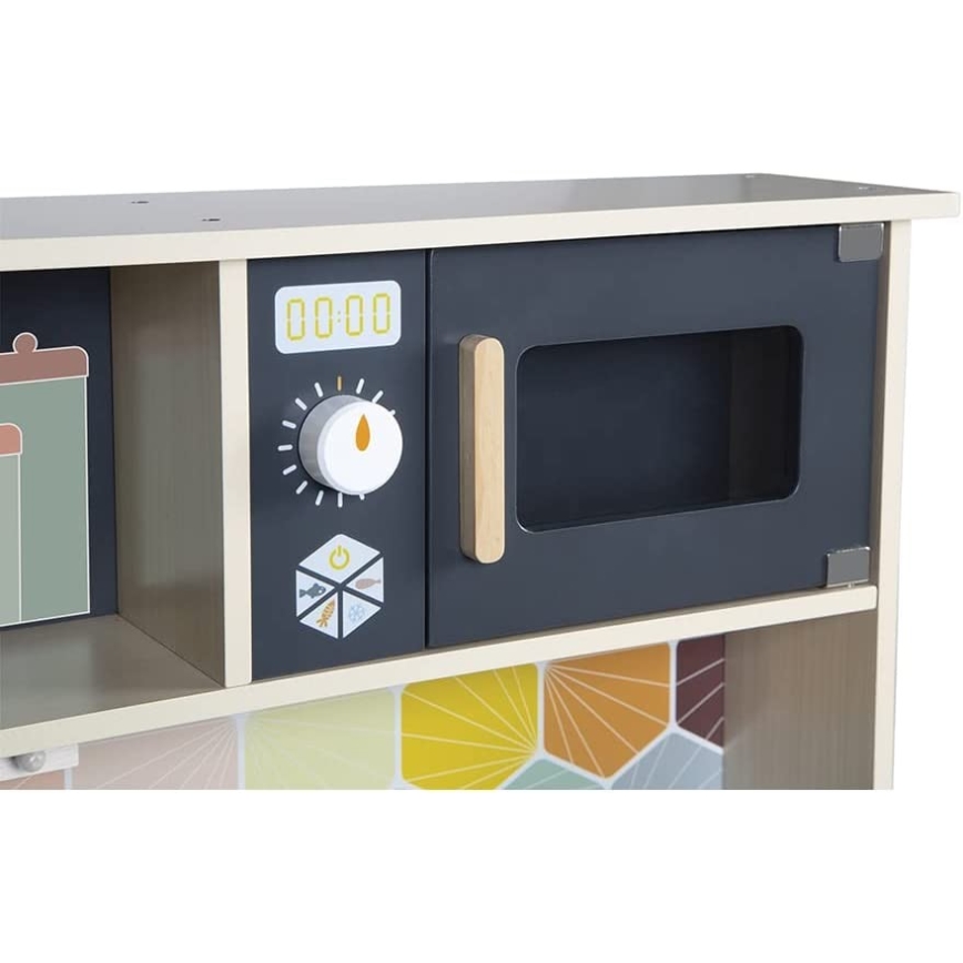 Janod - Cucina in legno con piano cottura a LED MOZAIC 2xLR6