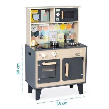 Janod - Cucina in legno con piano cottura a LED MOZAIC 2xLR6