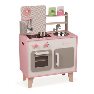 Janod - Cucina in legno MACARON rosa