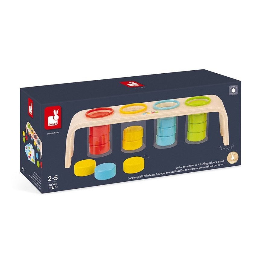 Janod - Giocattolo interattivo in legno MONTESSORI 22 pz.