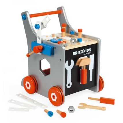 Janod - Passeggino in legno con attrezzi BRICOKIDS