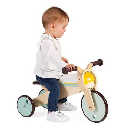 Janod - Per bambini bici a spinta in legno 2in1