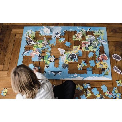 Janod - Puzzle educativo per bambini 200 pezzi animali in via di estinzione