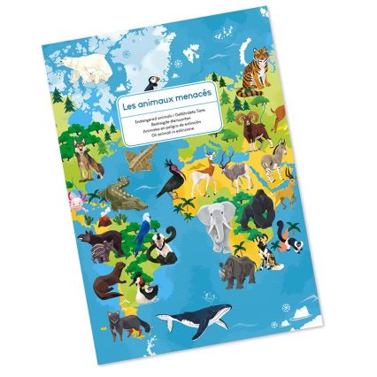 Janod - Puzzle educativo per bambini 200 pezzi animali in via di estinzione