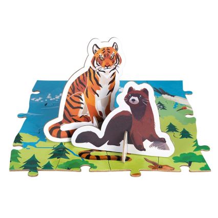 Janod - Puzzle educativo per bambini 200 pezzi animali in via di estinzione