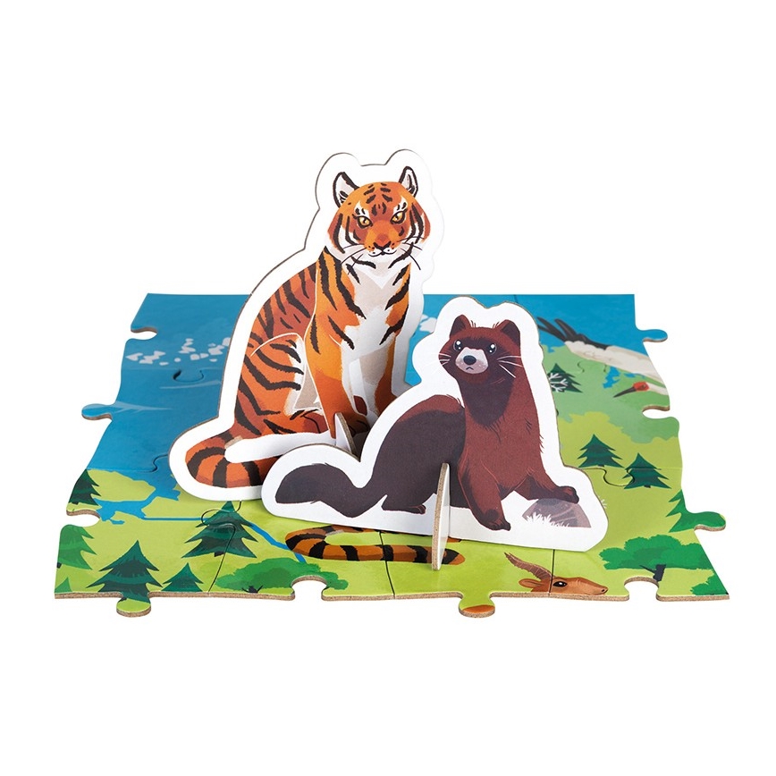 Janod - Puzzle educativo per bambini 200 pezzi animali in via di estinzione