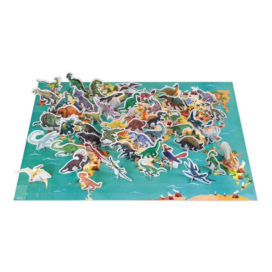 Janod - Puzzle educativo per bambini 200 pezzi dinosauri