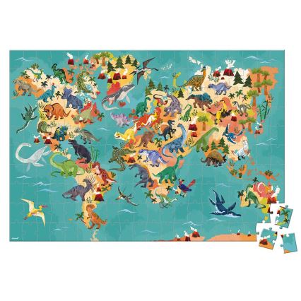 Janod - Puzzle educativo per bambini 200 pezzi dinosauri