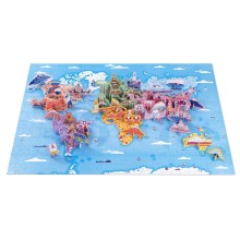 Janod - Puzzle educativo per bambini 350 pezzi mondo